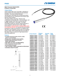 Thumbnail of document Data Sheet - PX633A5-030GI Submersible Press. Transmitter w/High Accuracy